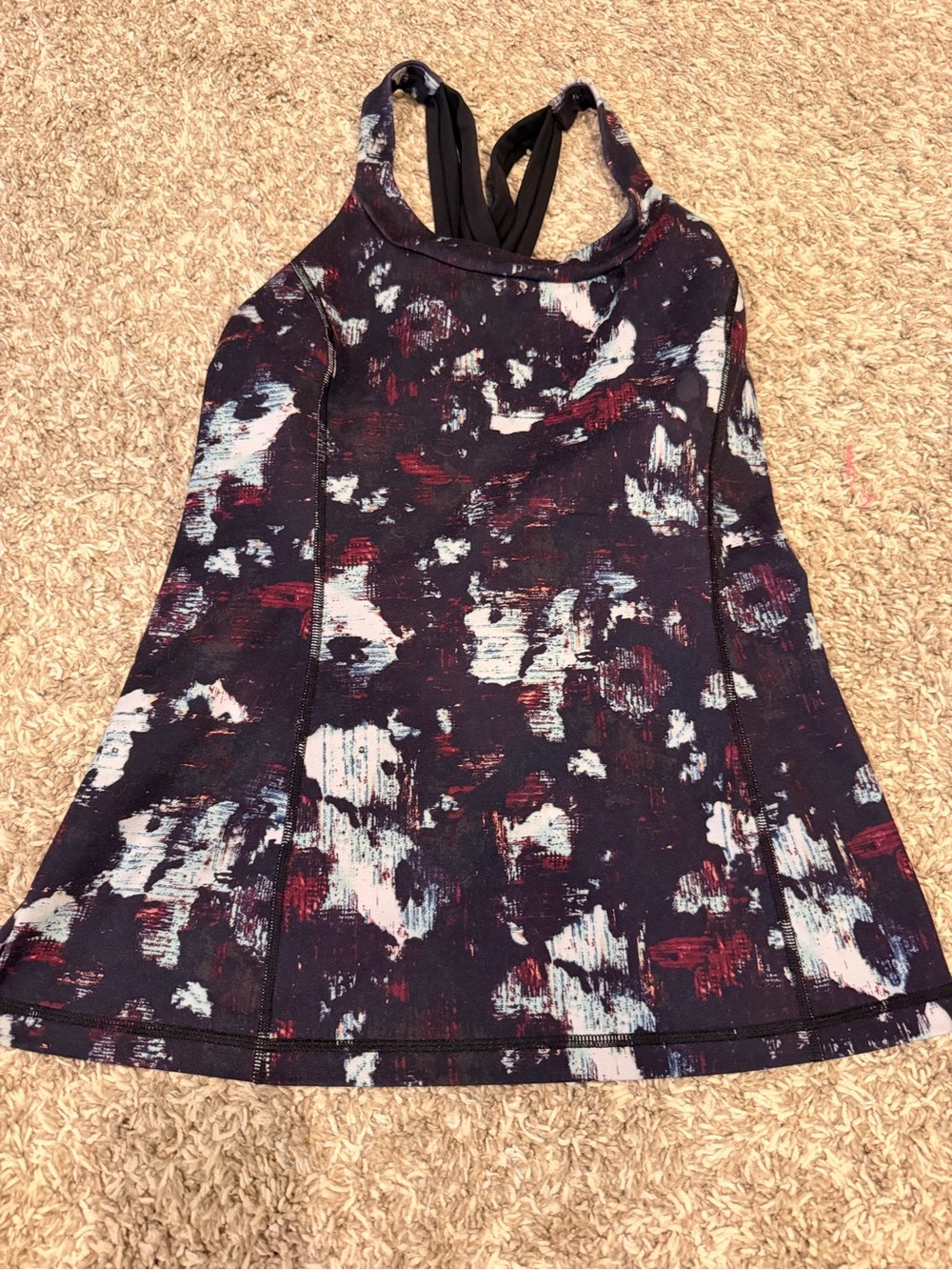 lululemon athletica Abstract Print Performance Tank Top in Black and Purple